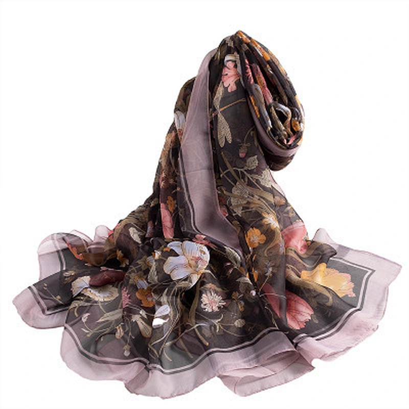 New style sunscreen long dual-use ladies fashionable silk printed scarf women muslim shawl