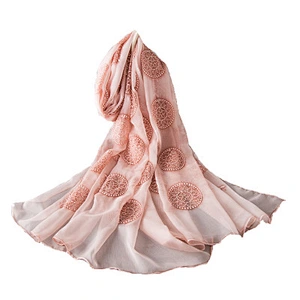 Solid colour embroidered silk sunscreenshawl scarf women malaysia tallit scarf and shawl wholesale