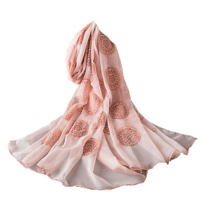 Solid colour embroidered silk sunscreenshawl scarf women malaysia tallit scarf and shawl wholesale