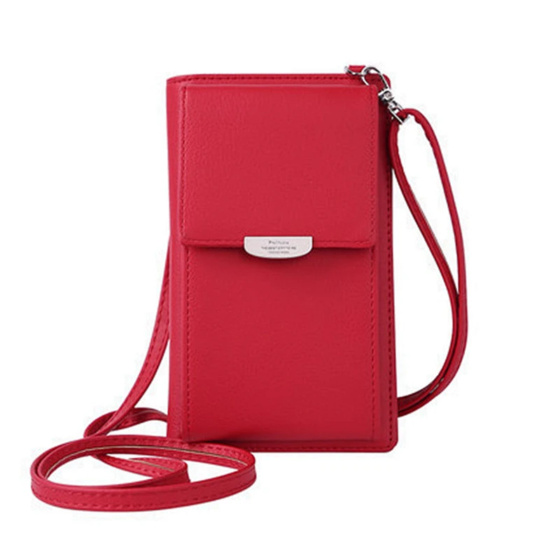 Wholesale hot selling pu leather mini sling bag cell phone purse crossbody bag with wallet card