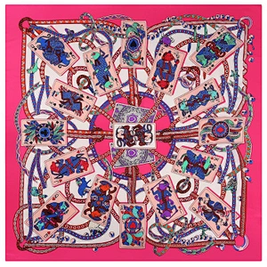 Poker printed artificial silk sunscreen scarf wholesale silk square neck scarf plain scarves