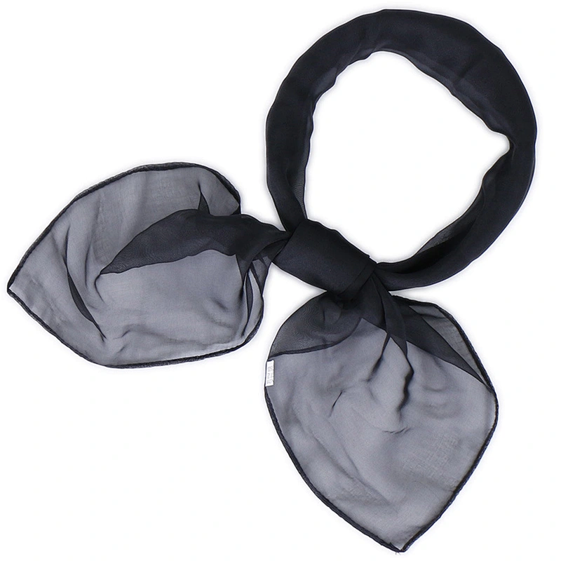 Spot polka dot print sunscreenscarf 70cm temperament women square chiffon silk scarf