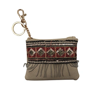 New Zipper Mini PU Leather Cheap Keychain Coin Purse