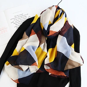 2020 Cotton And Linen Lattice 90*180CM Women Shawl Scarf Print Silk Scarf