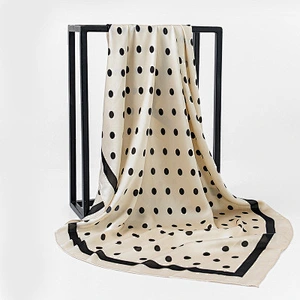 Female polka dot printed sunscreen scarf wholesale large silk scarf square shawl scarf