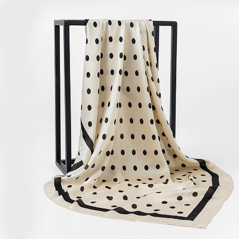 Female polka dot printed sunscreen scarf wholesale large silk scarf square shawl scarf