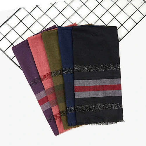 Women's breathable striped print sunscreen shawl scarf hijab head scarf islamic