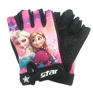 Children Cartoon Design Gloves Half  Finger Cycling Sports Skidproof  Gloves