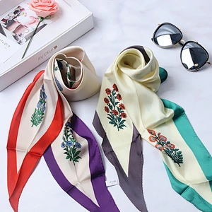 Ladies ladies rhombus fashion print luxury  small  neck scarf silk