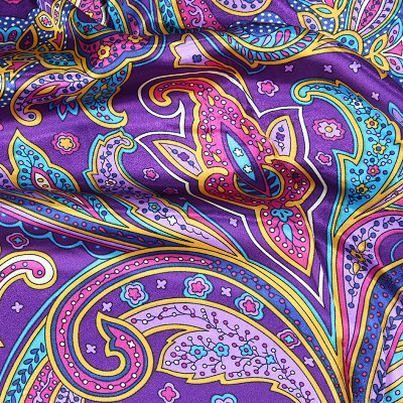 Vintage 90cm satin square scarf wholesale custom digital printing women silk scarf