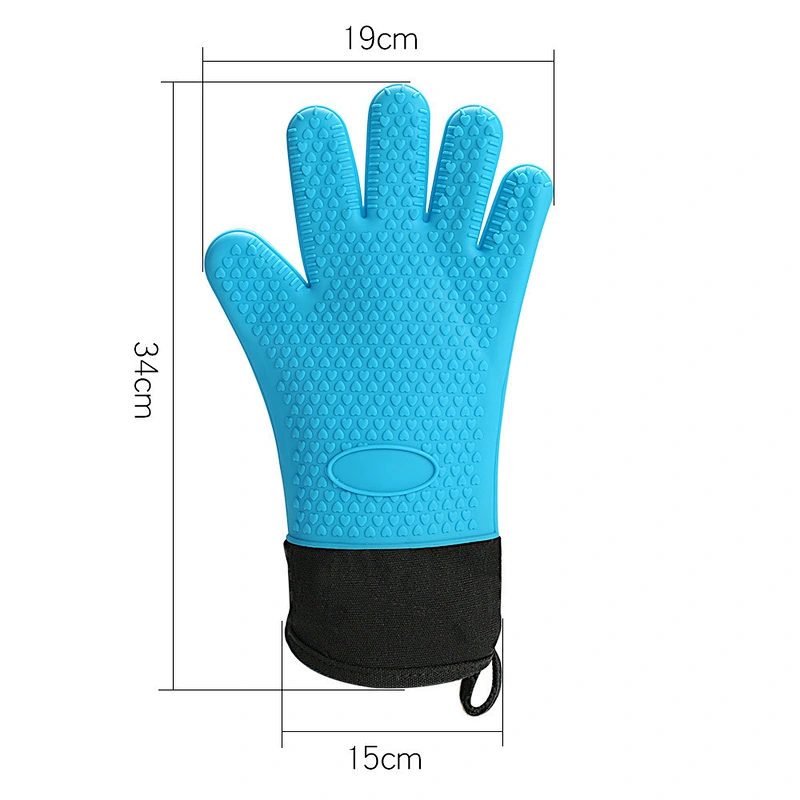 Silicone Gloves Heat Resistant Double Oven Mitts for Kitchen Cooking BBQ Baking