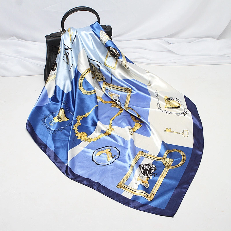 Factory wholesale simulation silk woman square gift elegant lady scarf silk scarf 90cm