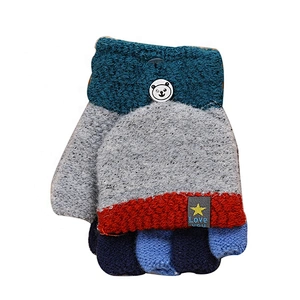 Latest product cute children winter warm-keeper fingerless knitted glove