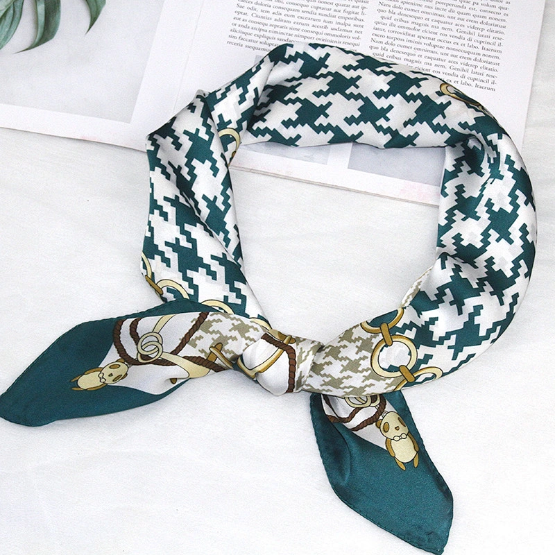 70cm houndstooth female decorative professional neck printing plain small square scarf