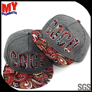 Custom Made Cotton 6 Panel Unisex Snapback Hats Hip Hop Caps Embroidered Snapback Hats