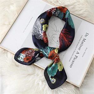 Personalized wild floral printed sunscreenscarf small silk square scarf digital print