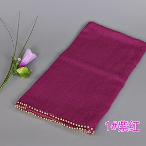 Hot sale 180*90cm 15 Color Stock  cotton muslim beaded hijab scarf