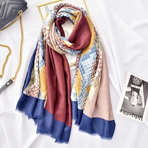Fashion animal print crocodile print sunscreen shawl cotton linen printing scarf muslim scarves