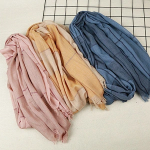 Short beard scarf oversized stitching travel sunscreen shawl women's cotton and linen scarf women