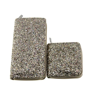 New fashion laser long clutch wallets women sequins pu leather handheld clutch wallet