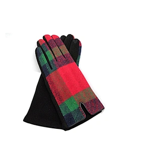 Women Touchscreen Winter Fashion Warm Antifreezing Plaid Gloves