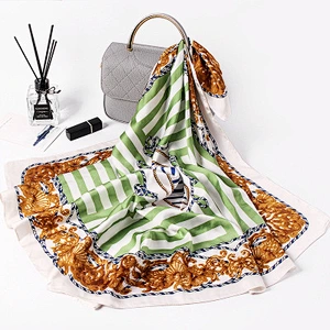 New real silk satin professional small neck square scarf printed luxury square silk scarf