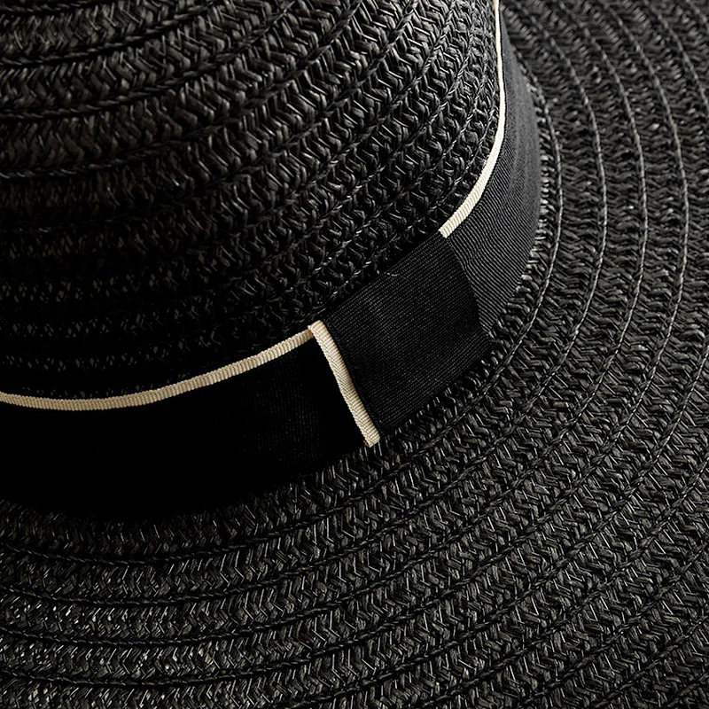 Custom Wholesale Handmade Fashion Pave Pearl Beach Straw Hats For Women