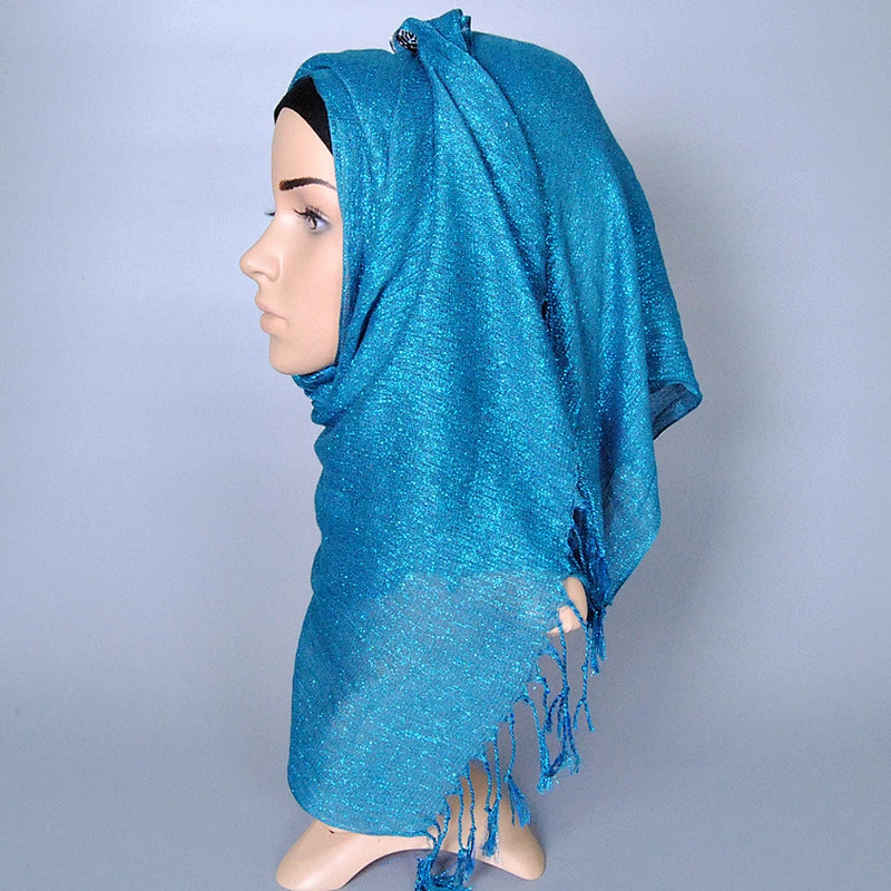 Hot selling new luxury design spanish silk shawls scarves fashion muslim fancy glitter hijabs