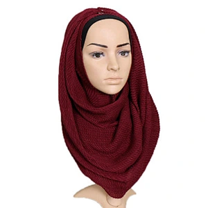 Multicolor optional wholesale corrugated islamic cotton crinkle scarf shawl hijabs