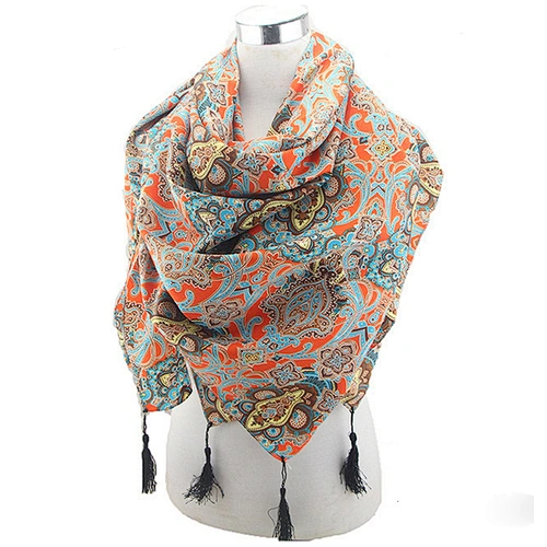 2020 new Oversized Sun protection Beach Big women large print silk scarf