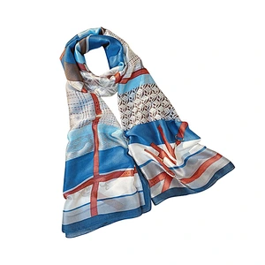 Factory direct color grid new fashion printing sunscreen women print silk shawl scarf