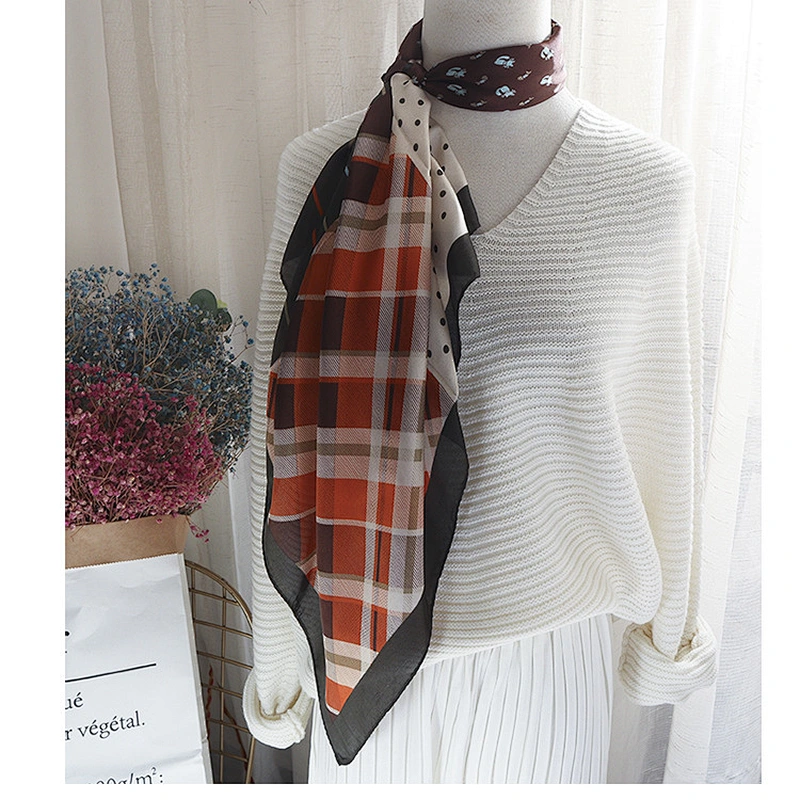 New professional printing neck decoration square silk scarf women 70x70