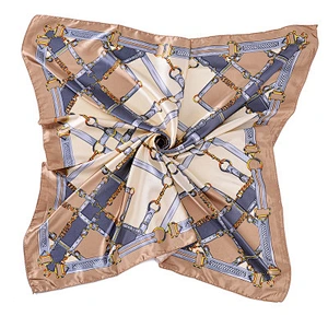 Wholesale square scarf light breathable printed pure silk hijab scarf women muslim
