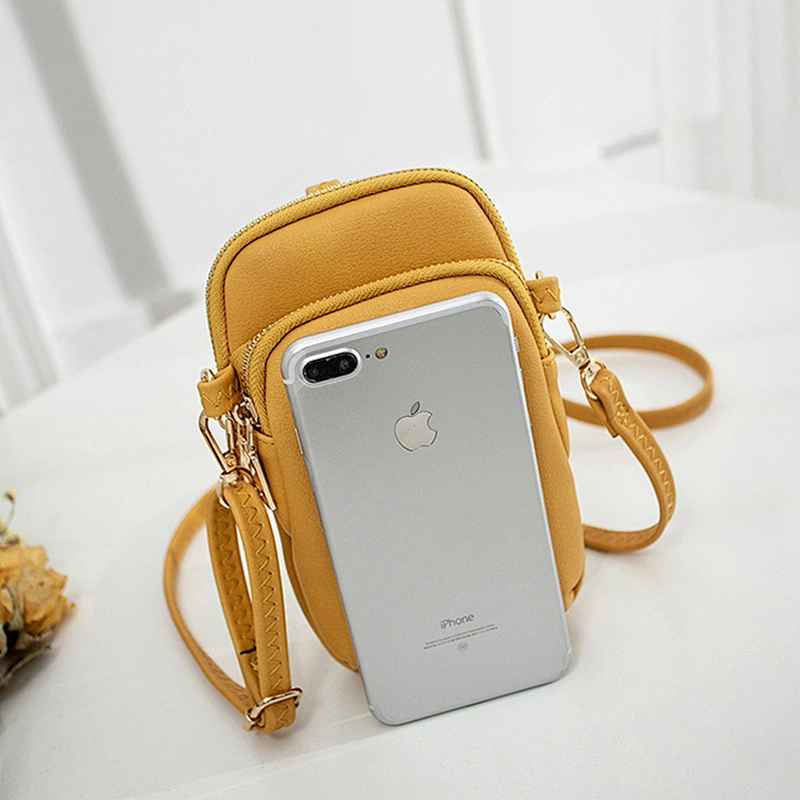 2020 new PU women Korean solid color Stylish simplicity phone purse custom small crossbody bag
