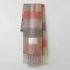 240Cmx37Cm Imitation Cashmere Scarf Long Shawl Scarf Women Rainbow Checked Scarf