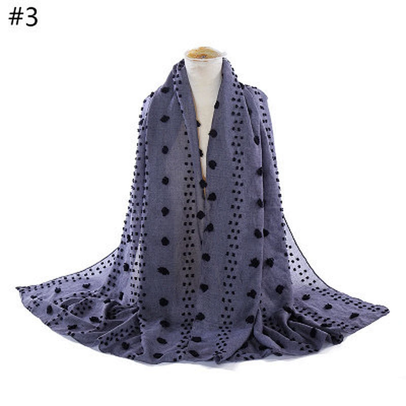 Ladies scarf fashion jacquard artificial cotton solid colour cotton plain scarf shawls with tassel