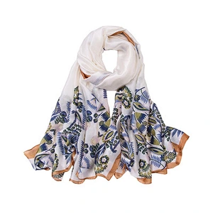 Muslim headscarf female printed gifts satin long scarf imitated silk sunscreen shawl scarf
