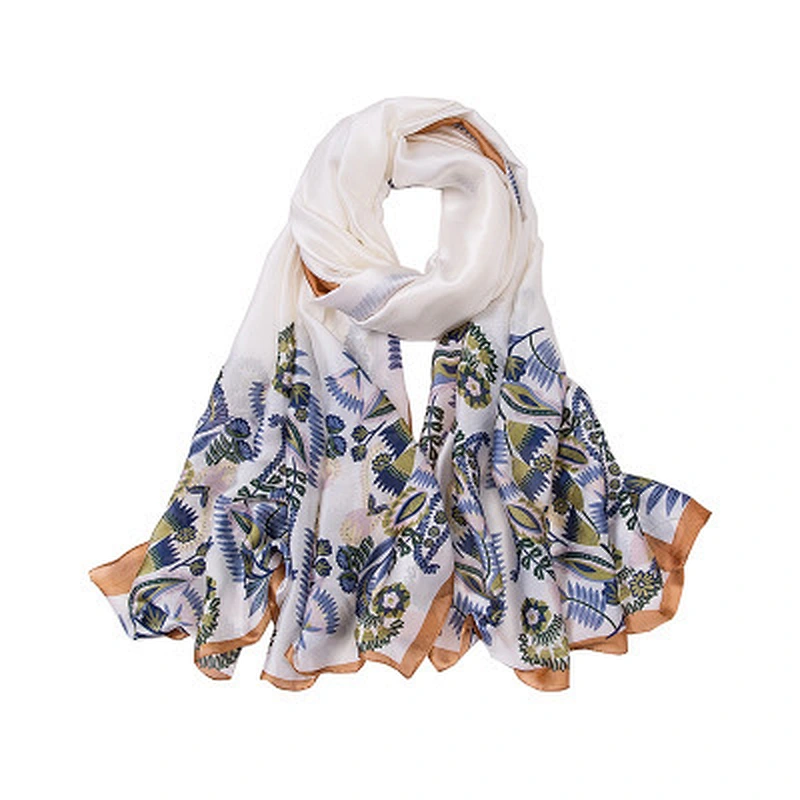 Muslim headscarf female printed gifts satin long scarf imitated silk sunscreen shawl scarf