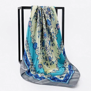 Manufacturers wholesale small square scarf simulation silk scarves  digital print silk satin square scarf