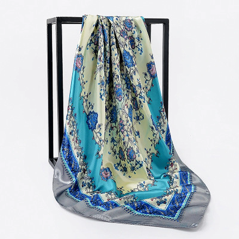 Manufacturers wholesale small square scarf simulation silk scarves  digital print silk satin square scarf
