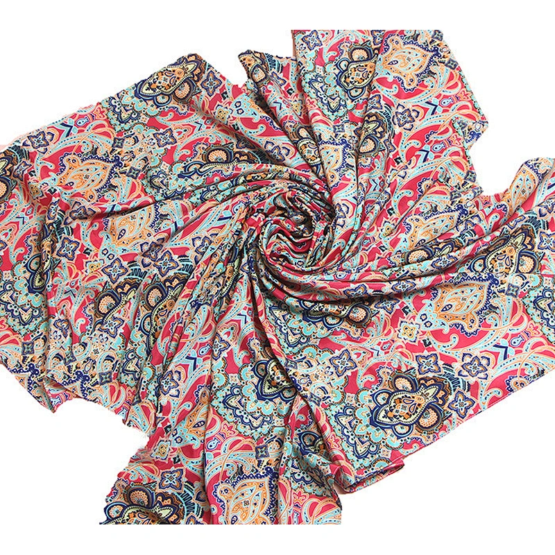 2020 new Oversized Sun protection Beach Big women large print silk scarf