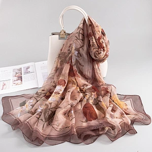 New style sunscreen long dual-use ladies fashionable silk printed scarf women muslim shawl