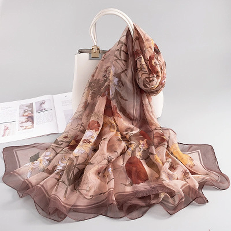 New style sunscreen long dual-use ladies fashionable silk printed scarf women muslim shawl