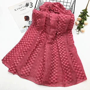Solid color small dot ladies scarves spot cheap muslim silk cotton scarf