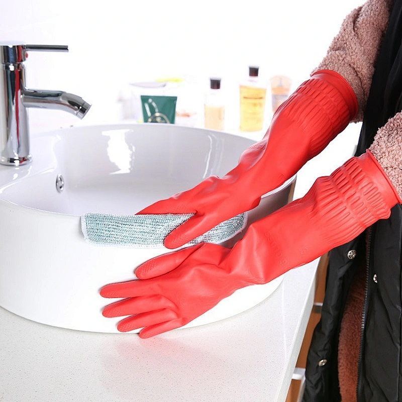 Creative Home Rubber Washing Cleaning Gloves Kitchen Dish Food Grade Household Cleaning Dishwashing Gloves for washing