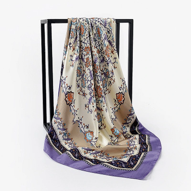 Manufacturers wholesale small square scarf simulation silk scarves  digital print silk satin square scarf