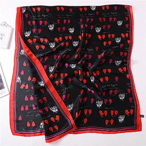 Personalized printed female summer sunscreen high quality silk scarf beach towel shawl