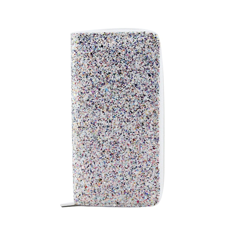 New fashion laser long clutch wallets women sequins pu leather handheld clutch wallet
