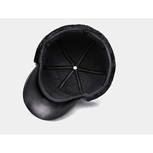 Customizable leather warm earmuffs hats for men and women outdoor windproof winter hat