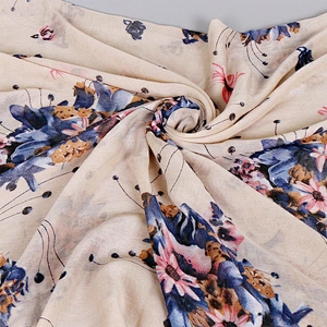 Summer Fashion Women Plain Shawl  printed flower cotton scarf custom